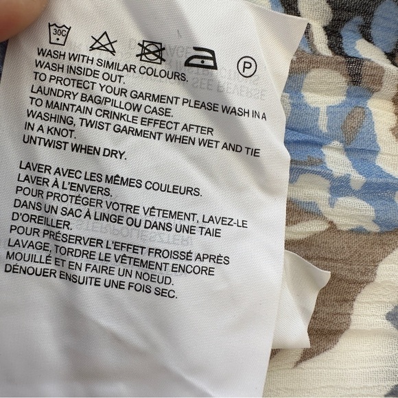 Mexx button down shirt with long sleeves, small mandarin collar, semi-sheer - Picture 12 of 13